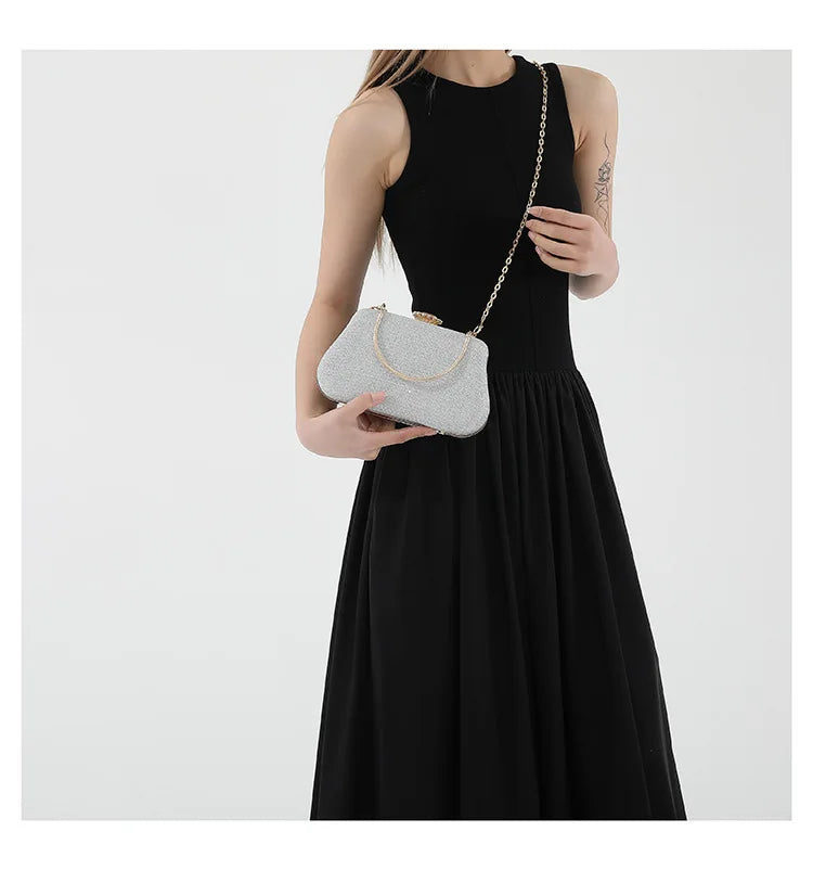 Bolso Seraphine | Acabado Glitter de Lujo con Cadena Elegante