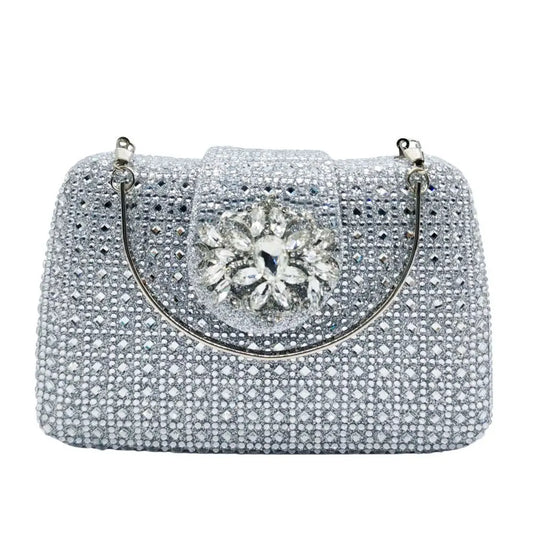 Bolso Diamante Royale | Clutch de Cristales Brillantes con Acabado Metálico de Lujo