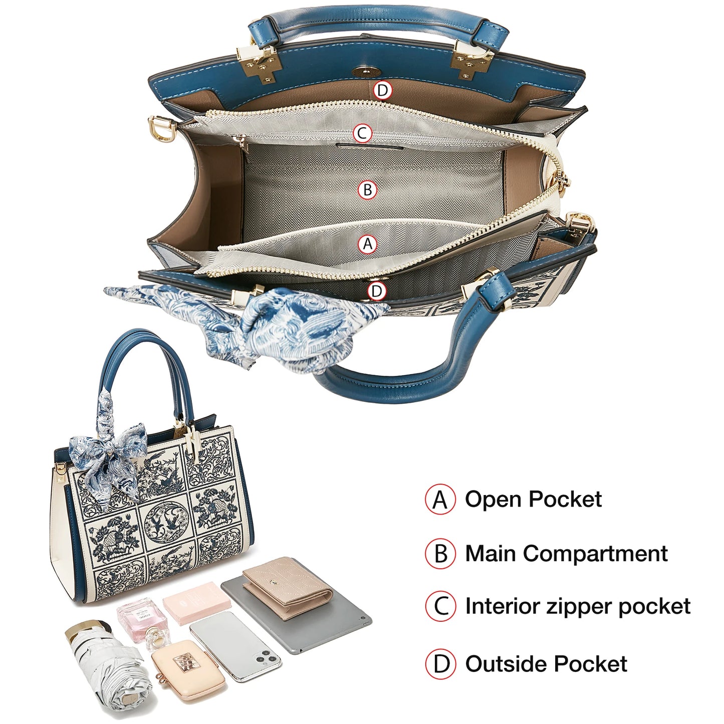 Bolso Xiélia | Cuero Genuino con Bordado Clásico Inspiración Oriental
