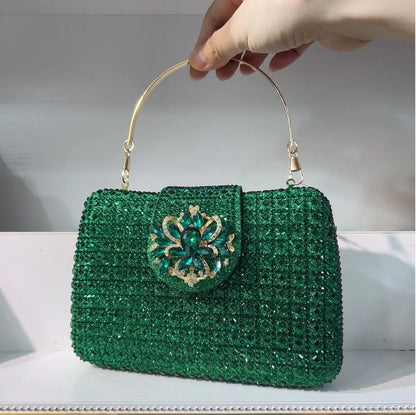 Bolso Diamante Royale | Clutch de Cristales Brillantes con Acabado Metálico de Lujo