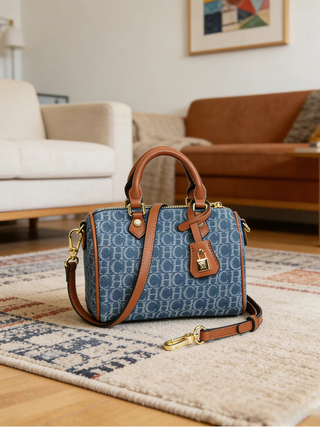 Bolso Verona Denim | Boston de Mezclilla con Detalles en Cuero y Cierre Elegante