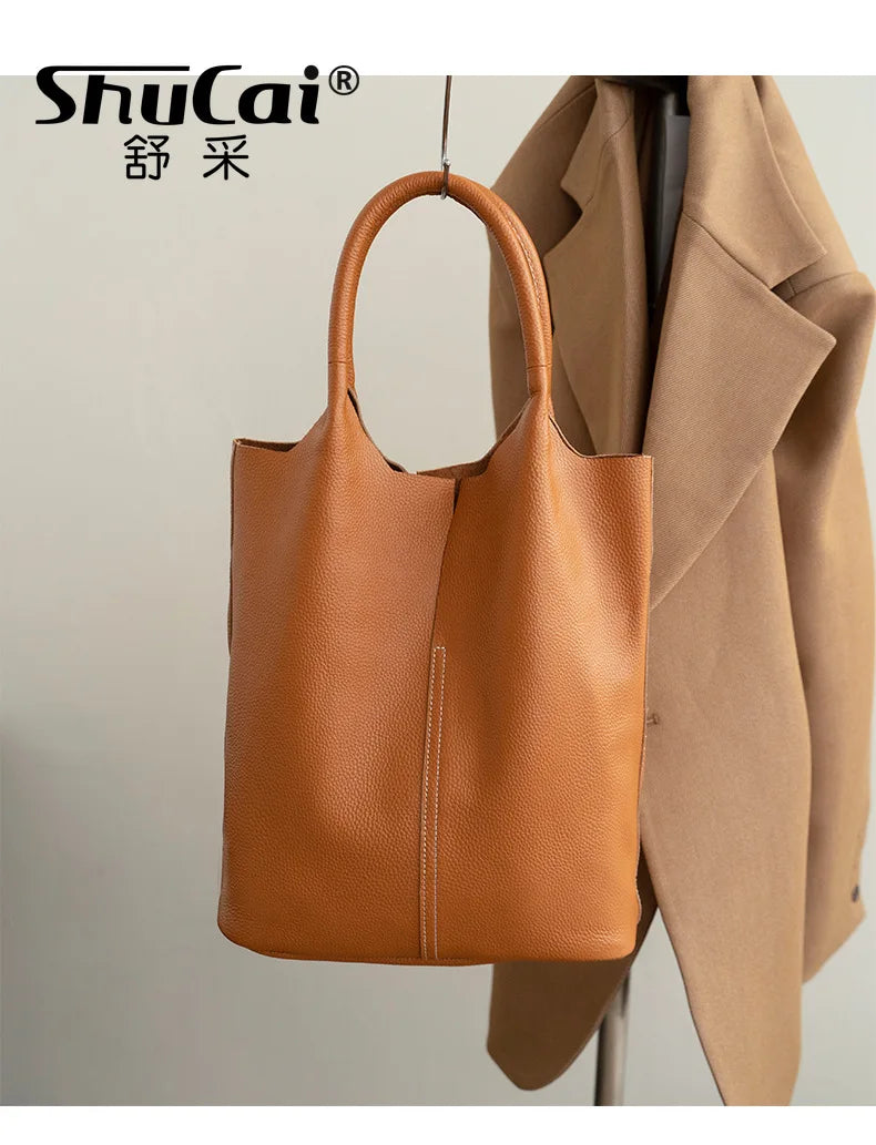 Bolso Miranda | Cuero vacuno suave con gran capacidad y diseño tipo bucket para el uso diario.
