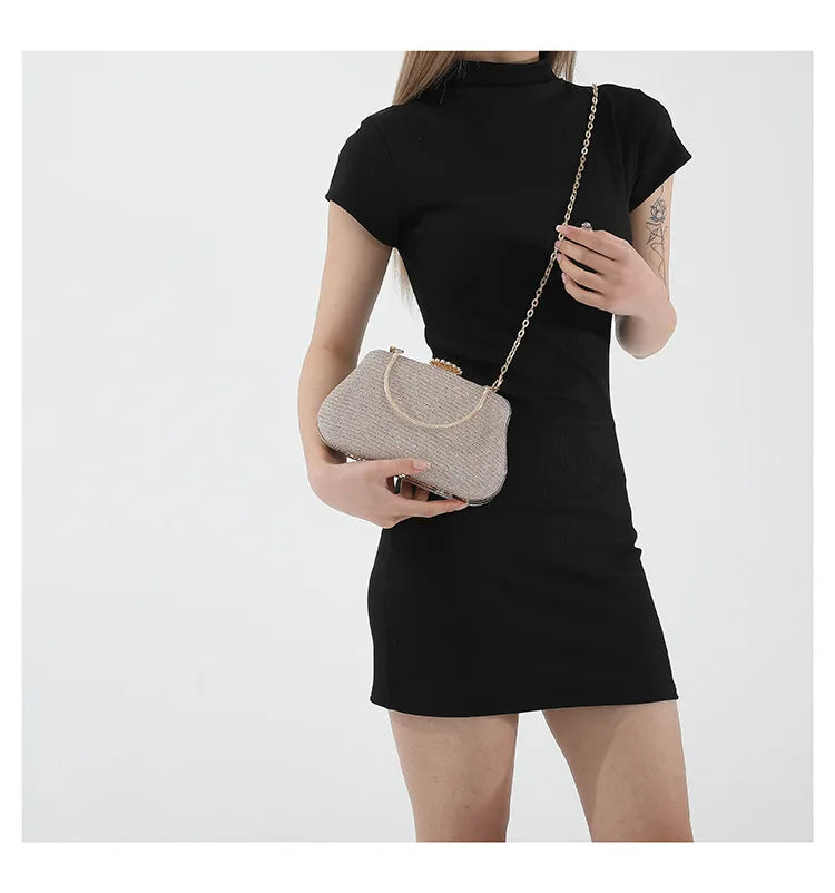 Bolso Seraphine | Acabado Glitter de Lujo con Cadena Elegante