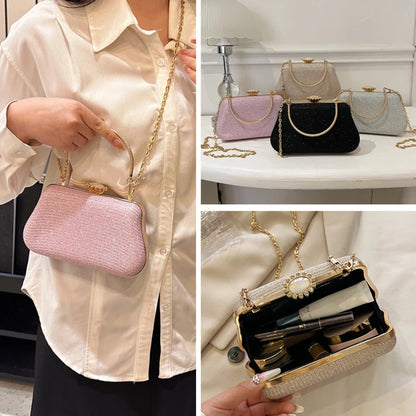 Bolso Seraphine | Acabado Glitter de Lujo con Cadena Elegante