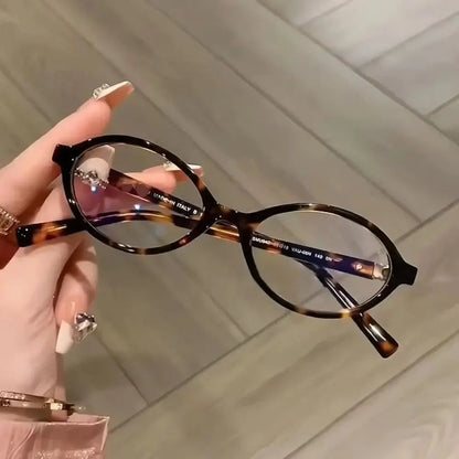 Lunaria Nova | Gafas Ovaladas Retro Y2K para Mujer | Lentes con Filtro de Luz Azul | Montura Ligera para Ordenador, Lectura y Uso Diario