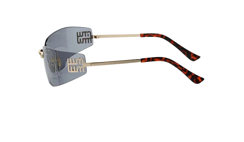 New Frameless Curved Metal Square Sunglasses Women Rimless Cutting Personality Glasses Fashion Brand Design Y2K Punk Sun Glasses