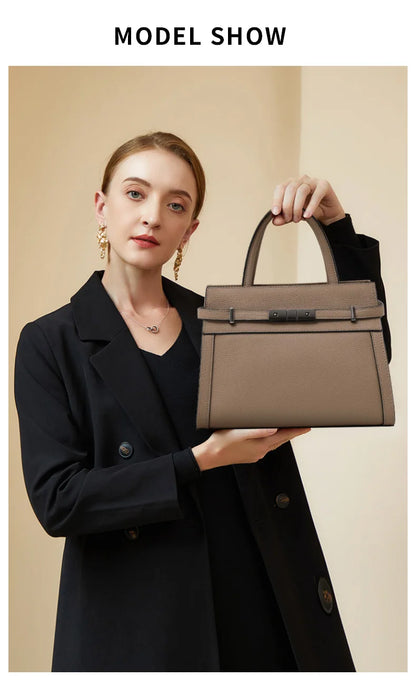 Bolso Noréline | Cuero Genuino de Primera Capa con Diseño Tote Profesional
