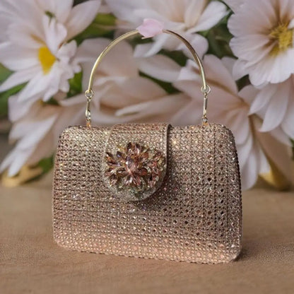 Bolso Diamante Royale | Clutch de Cristales Brillantes con Acabado Metálico de Lujo