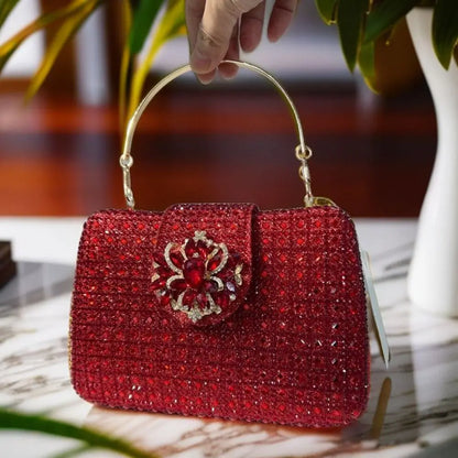 Bolso Diamante Royale | Clutch de Cristales Brillantes con Acabado Metálico de Lujo