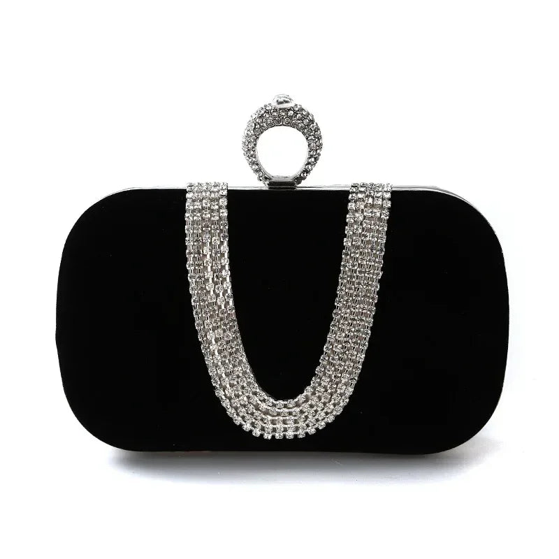 Bolso Esmeralda | Clutch de fiesta con detalles brillantes y cadena elegante para ocasiones .especiales