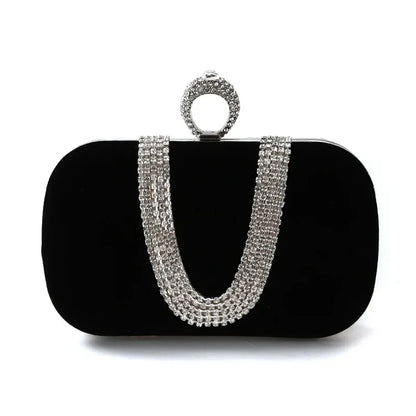 Bolso Esmeralda | Clutch de fiesta con detalles brillantes y cadena elegante para ocasiones .especiales