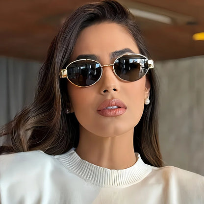 Norelli Aura | Gafas de Sol Ovaladas Unisex | Montura Metálica Clásica para Hombre y Mujer | Diseño Elegante y Atemporal para Uso Diario