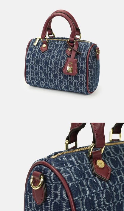 Bolso Verona Denim | Boston de Mezclilla con Detalles en Cuero y Cierre Elegante
