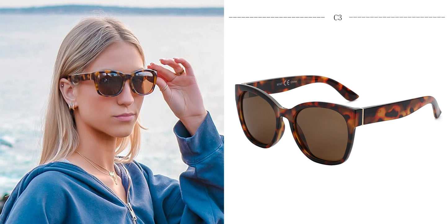 Gafas Aurora Cat Eye | Lentes Polarizados Oversize con Protección UV400 y Estilo Retro