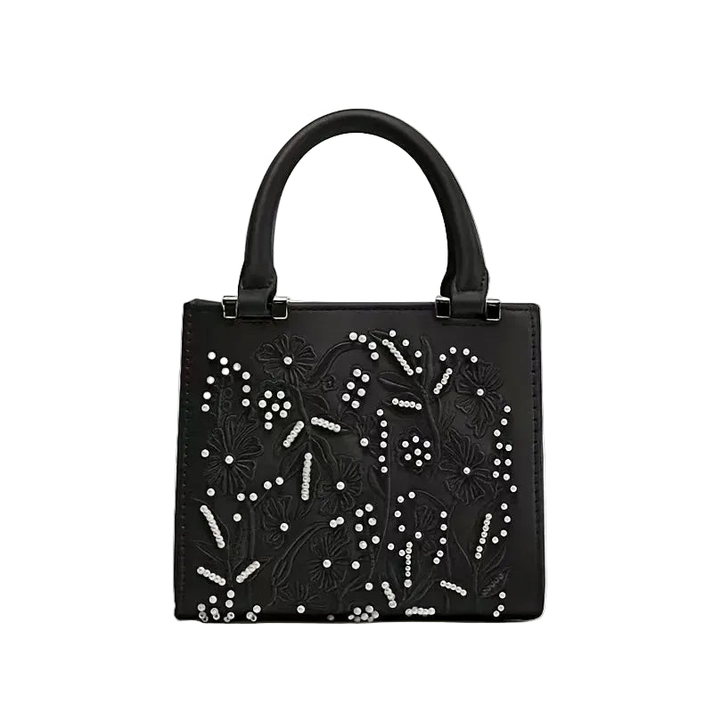 Bolsa Aurora Pérola | Bordado Delicado em Pérolas com Acabamento em Seda e Design Elegante para Festas