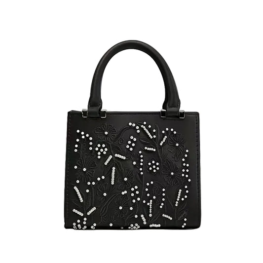 Bolsa Aurora Pérola | Bordado Delicado em Pérolas com Acabamento em Seda e Design Elegante para Festas