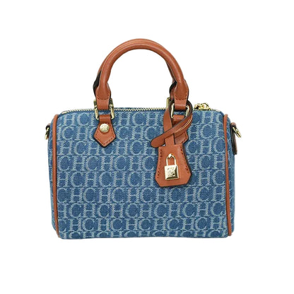 Bolso Verona Denim | Boston de Mezclilla con Detalles en Cuero y Cierre Elegante
