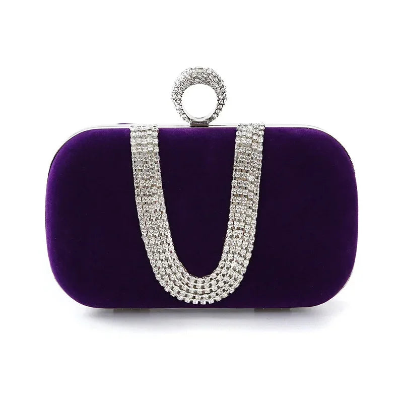 Bolso Esmeralda | Clutch de fiesta con detalles brillantes y cadena elegante para ocasiones .especiales