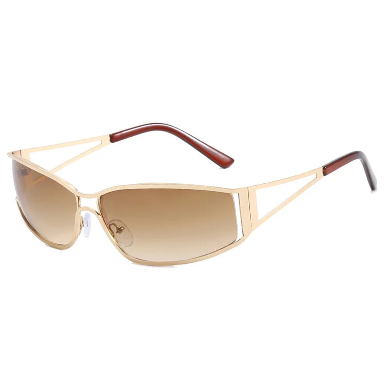 Gafas de Sol NEXORA™ Oversize para Mujer y Hombre | Diseño Y2K Steampunk | Lentes Degradadas con Efecto Espejo | Protección UV400