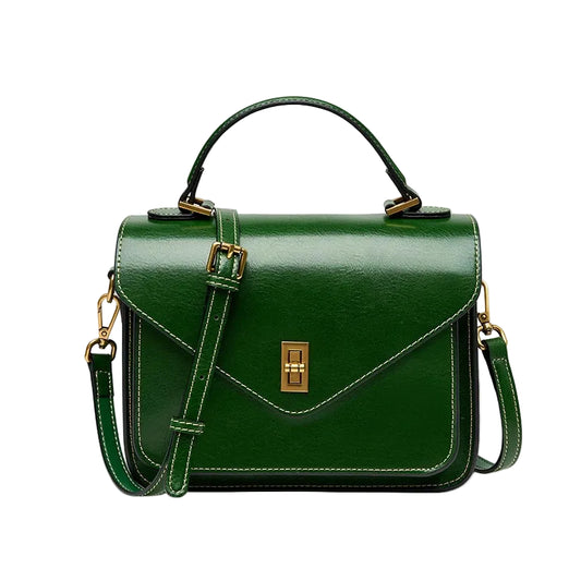 Bolso Esmeralda Luxe | Cuero Genuino con Diseño Vintage y Elegancia Minimalista