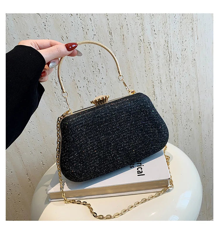 Bolso Seraphine | Acabado Glitter de Lujo con Cadena Elegante