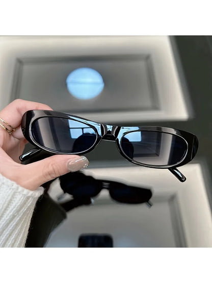 Velaris Noir | Gafas de Sol Cuadradas Pequeñas Vintage Unisex | Diseño Fashion para Hombre y Mujer | Estilo Elegante en Negro para Uso Diario