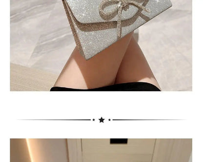 Bolso Bellavie | Lazo de Pedrería con Acabado Glitter Elegante