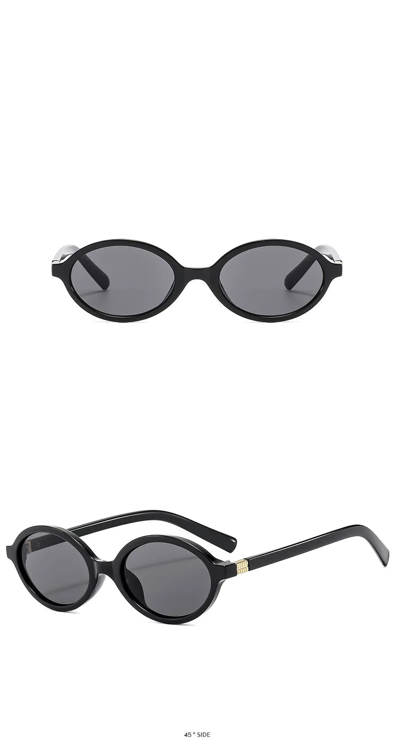 Valenne Noir | Gafas de Sol Ovaladas Pequeñas Vintage Unisex | Protección UV400 para Hombre y Mujer | Diseño Fashion de Lujo con Estilo 2025