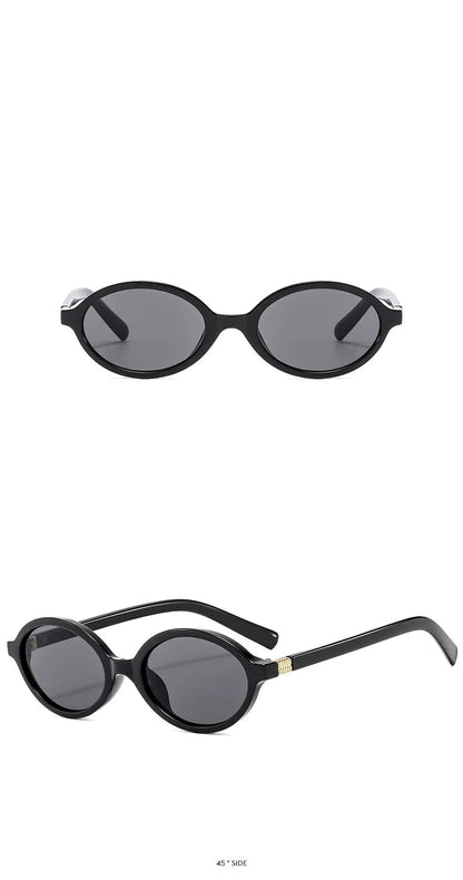 Valenne Noir | Gafas de Sol Ovaladas Pequeñas Vintage Unisex | Protección UV400 para Hombre y Mujer | Diseño Fashion de Lujo con Estilo 2025