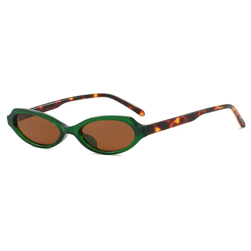 Gafas de Sol Ovaladas Cat Eye para Mujer y Hombre | Protección UV400 | Diseño Vintage Punk | Lentes Verdes