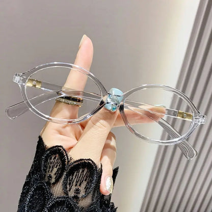 Lunaria Nova | Gafas Ovaladas Retro Y2K para Mujer | Lentes con Filtro de Luz Azul | Montura Ligera para Ordenador, Lectura y Uso Diario