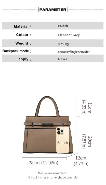 Bolso Noréline | Cuero Genuino de Primera Capa con Diseño Tote Profesional
