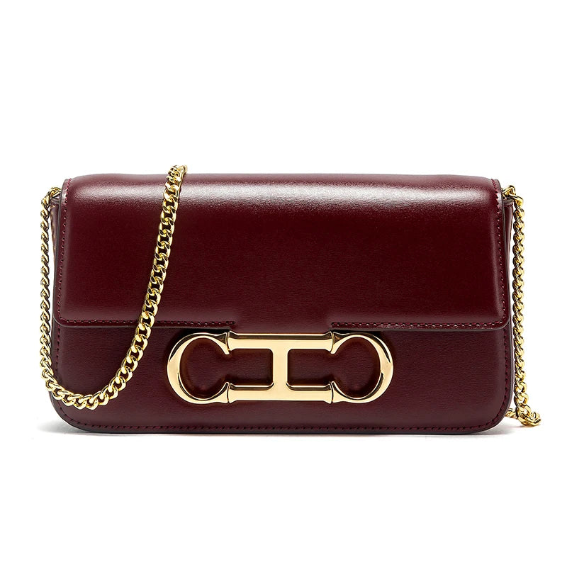 Valvet Aurelia Noir — Bolso de Cadena con Solapa Elegante