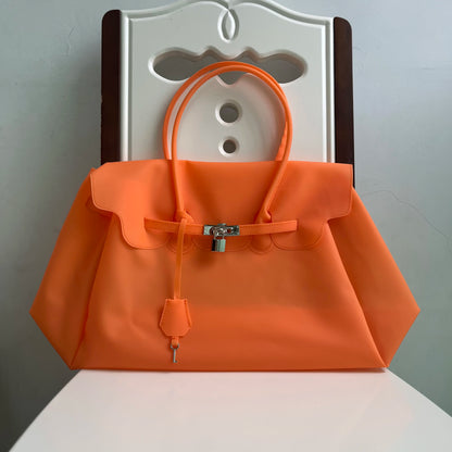 Bolso Crystalia | PVC Transparente en Color Caramelo con Diseño Veraniego