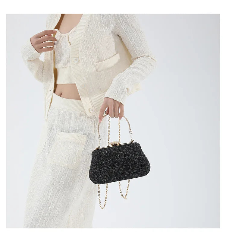 Bolso Seraphine | Acabado Glitter de Lujo con Cadena Elegante