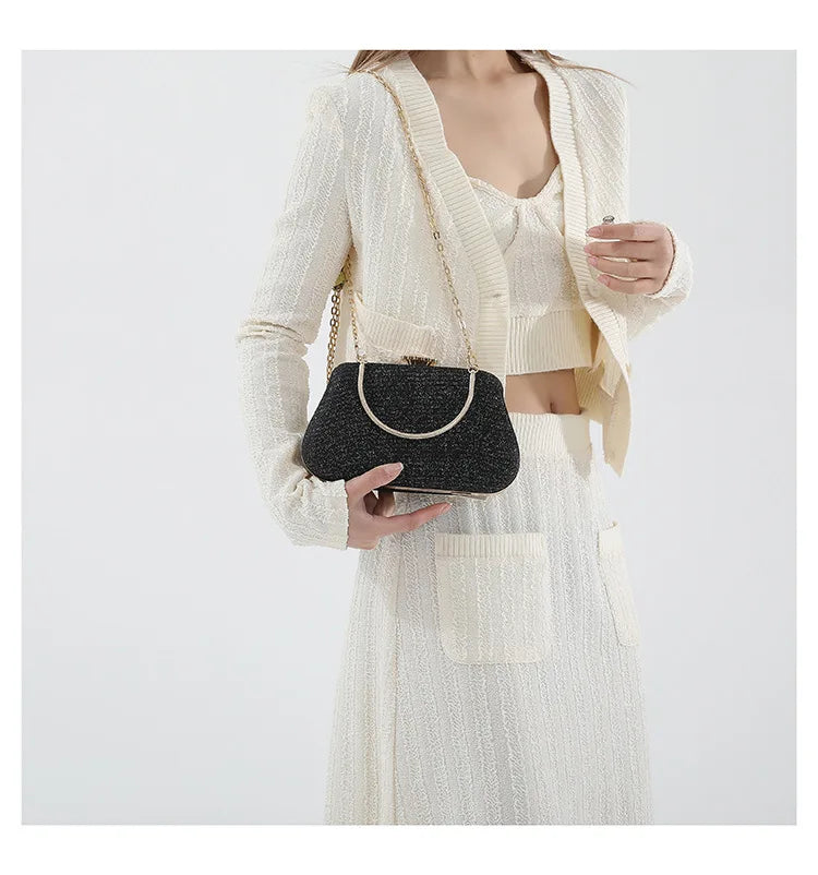 Bolso Seraphine | Acabado Glitter de Lujo con Cadena Elegante