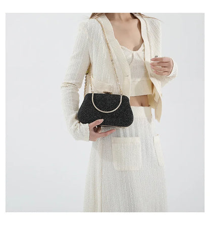 Bolso Seraphine | Acabado Glitter de Lujo con Cadena Elegante