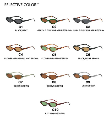 Gafas de Sol Ovaladas Cat Eye para Mujer y Hombre | Protección UV400 | Diseño Vintage Punk | Lentes Verdes