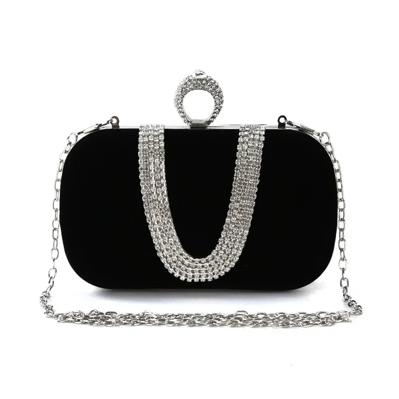Bolso Esmeralda | Clutch de fiesta con detalles brillantes y cadena elegante para ocasiones .especiales