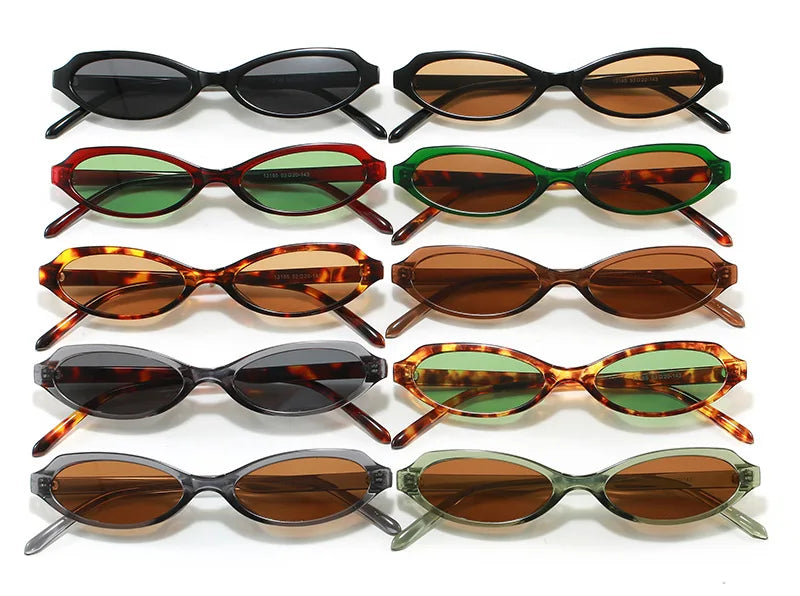 Gafas de Sol Ovaladas Cat Eye para Mujer y Hombre | Protección UV400 | Diseño Vintage Punk | Lentes Verdes
