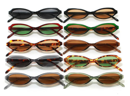 Gafas de Sol Ovaladas Cat Eye para Mujer y Hombre | Protección UV400 | Diseño Vintage Punk | Lentes Verdes