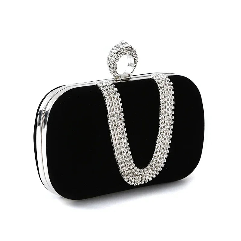 Bolso Esmeralda | Clutch de fiesta con detalles brillantes y cadena elegante para ocasiones .especiales