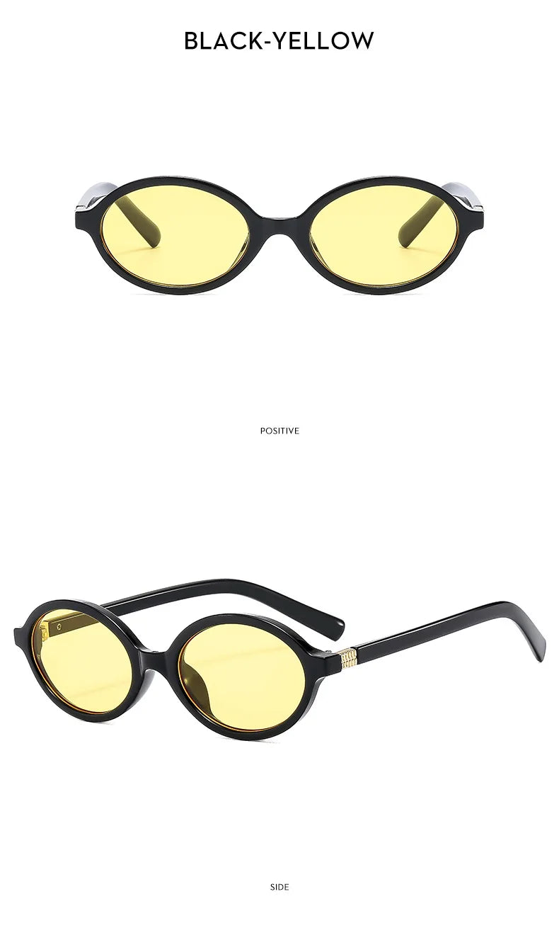 Valenne Noir | Gafas de Sol Ovaladas Pequeñas Vintage Unisex | Protección UV400 para Hombre y Mujer | Diseño Fashion de Lujo con Estilo 2025
