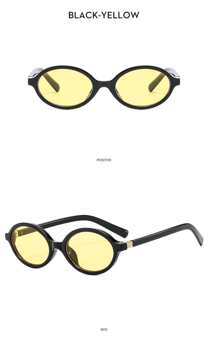 Valenne Noir | Gafas de Sol Ovaladas Pequeñas Vintage Unisex | Protección UV400 para Hombre y Mujer | Diseño Fashion de Lujo con Estilo 2025