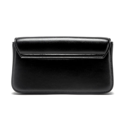 Valvet Aurelia Noir — Bolso de Cadena con Solapa Elegante