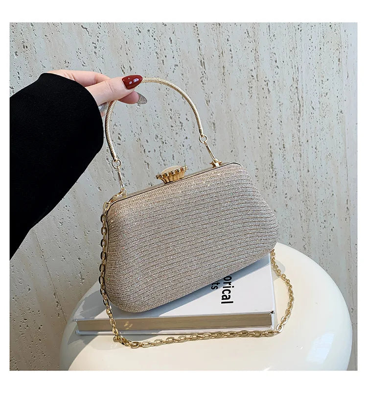 Bolso Seraphine | Acabado Glitter de Lujo con Cadena Elegante