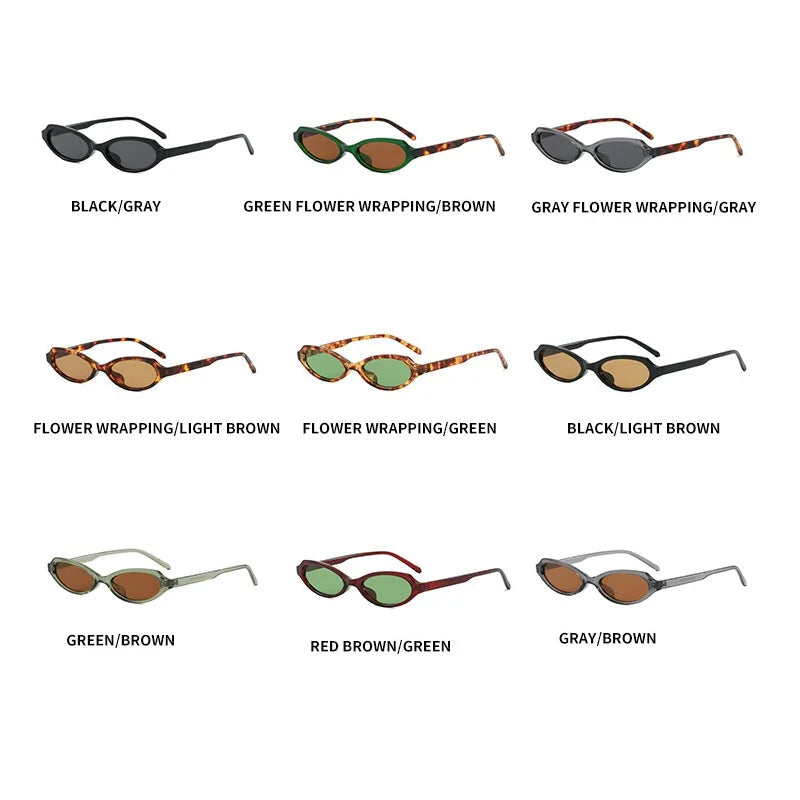 Gafas de Sol Ovaladas Cat Eye para Mujer y Hombre | Protección UV400 | Diseño Vintage Punk | Lentes Verdes