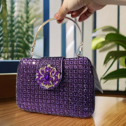 Bolso Diamante Royale | Clutch de Cristales Brillantes con Acabado Metálico de Lujo