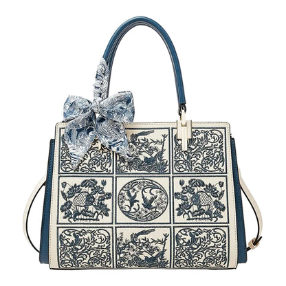 Bolso Xiélia | Cuero Genuino con Bordado Clásico Inspiración Oriental