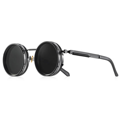 Gafas de Sol NOXARA™ Redondas Polarizadas para Mujer y Hombre | Lentes Fotocromáticas Ajustables ND9 | Diseño Retro Punk | Protección UV400